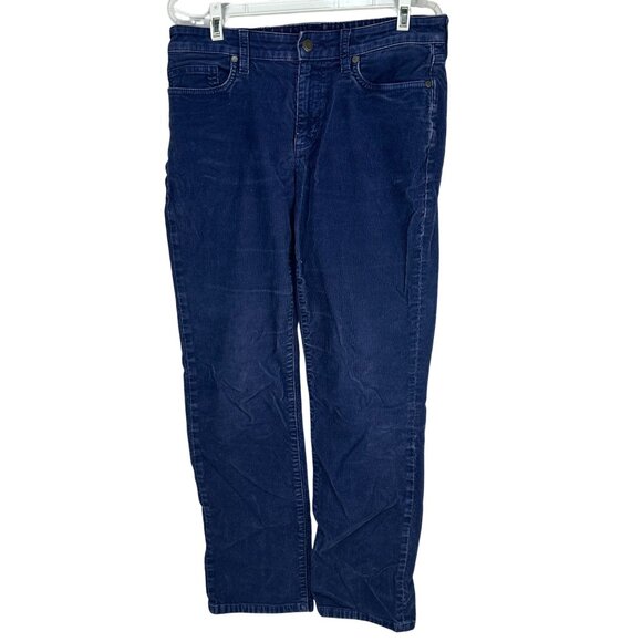 Lands End Womens Mid Rise Straight Corduroy Pants Size 8 Blue Cotton Spandex - Picture 1 of 7